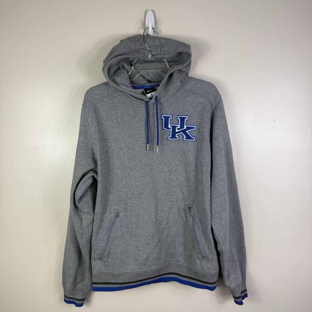 Kentucky Wildcats Hoodie Sweatshirt Mens Medium Gray NCAA Basketball Nike Elite